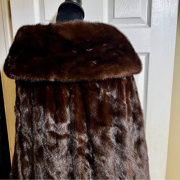 Vintage Ludwig Furs Women’s Genuine Mink Brown Full Length Coat XL - Picture 8 of 13